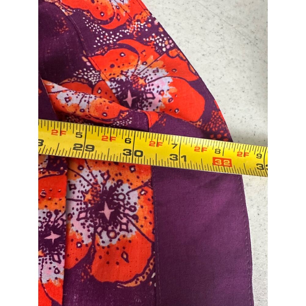 Free People SZ M Tuscan Dreams Tunic Floral Printed Blouse Plum Purple Boho C11 - Picture 8 of 8